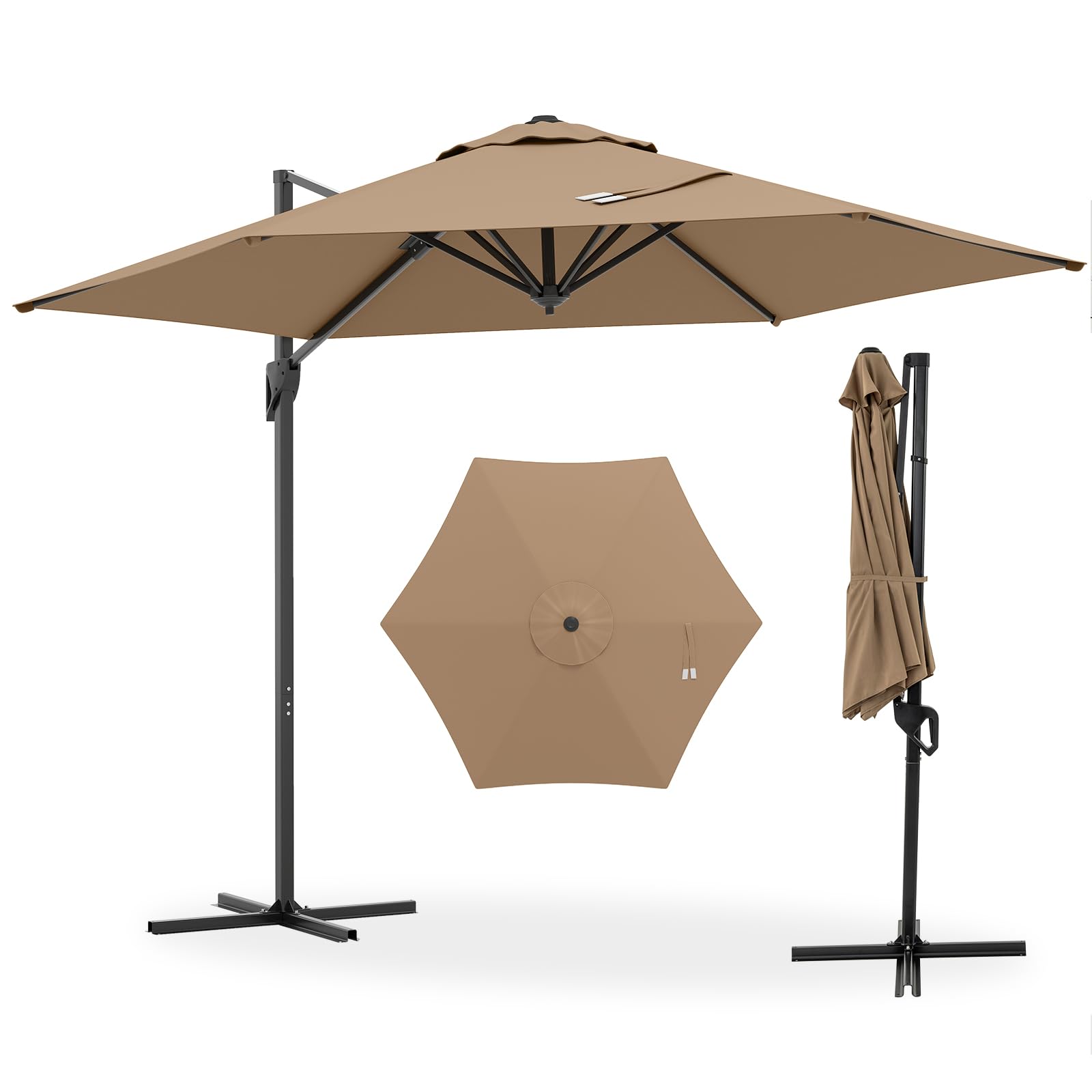 Tangkula 9 FT Cantilever Patio Umbrella for Pool Backyard Garden Deck